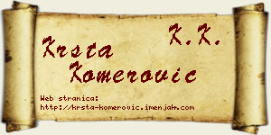 Krsta Komerović vizit kartica